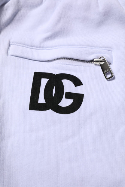 Dolce & Gabbana White Cotton Drawstring Jogger Pants