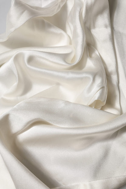 Dolce & Gabbana Ivory Silk Tapered High Waist Pants