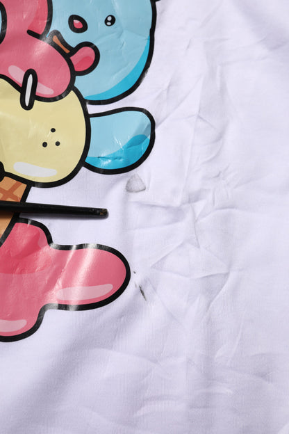 Dolce & Gabbana White Cotton Graphic Print Crew Neck T-shirt