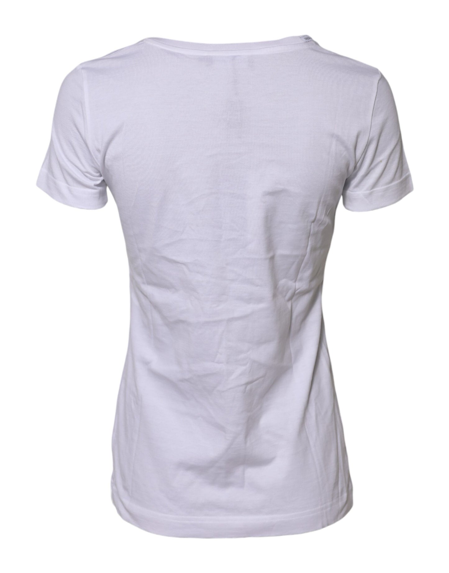 Dolce & Gabbana White Cotton Short Sleeves Round Neck T-shirt