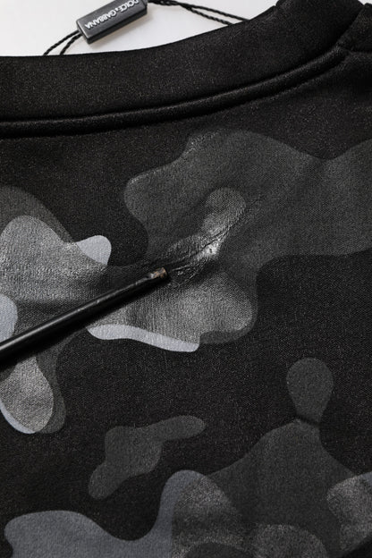 Dolce & Gabbana Black Camouflage Pullover Sweatshirt Sweater
