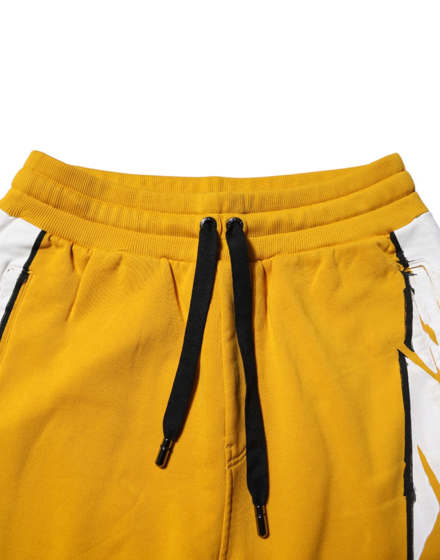 Dolce & Gabbana Yellow Cotton Printed Sweatpants Jogger Pants