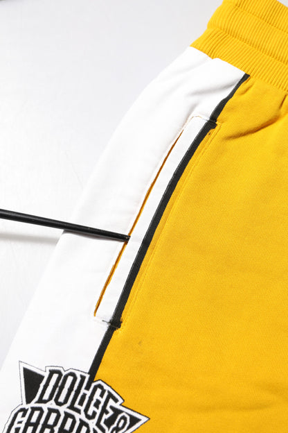 Dolce & Gabbana Yellow Cotton Printed Sweatpants Jogger Pants