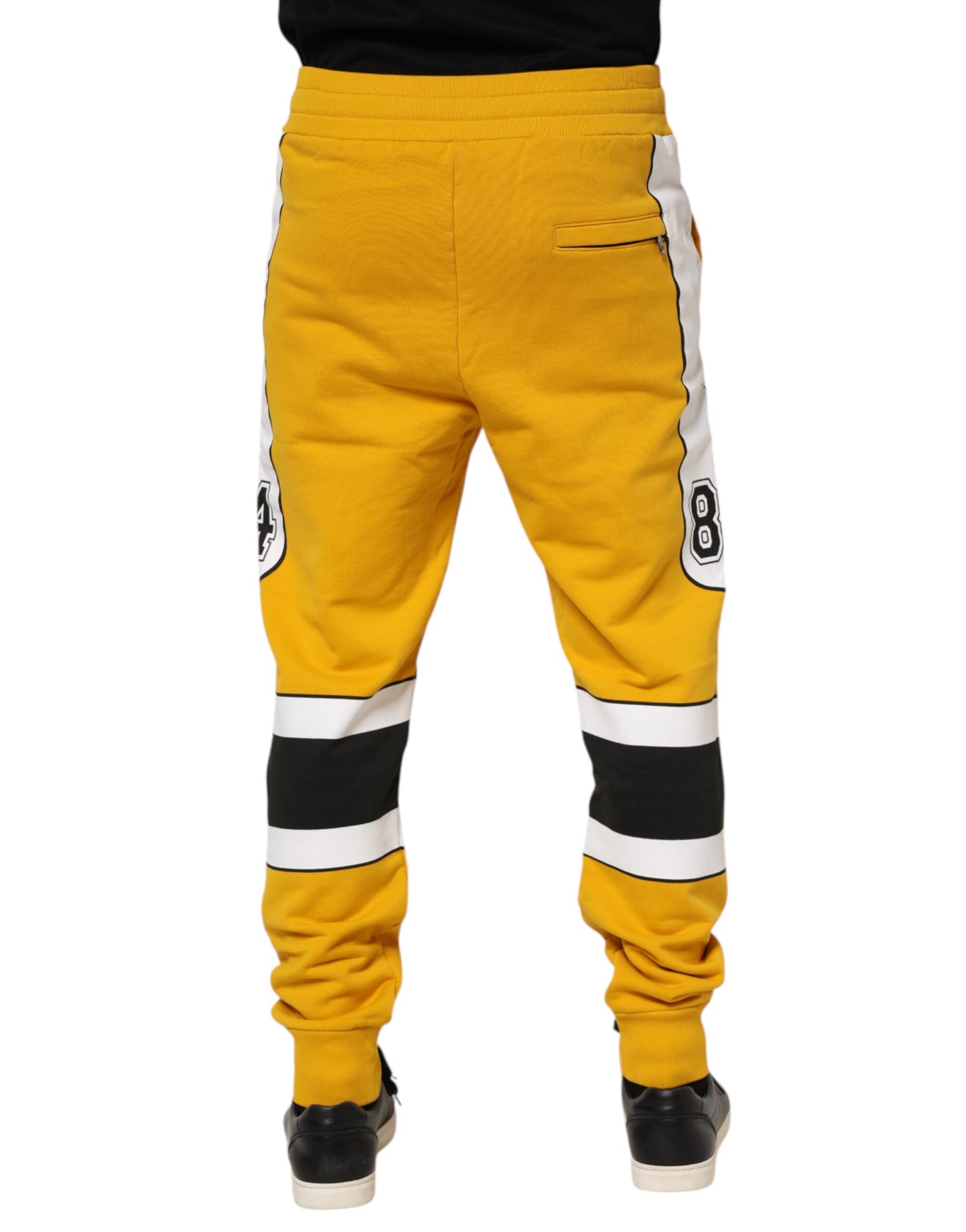 Dolce & Gabbana Yellow Cotton Logo Jogger Sweatpants Pants