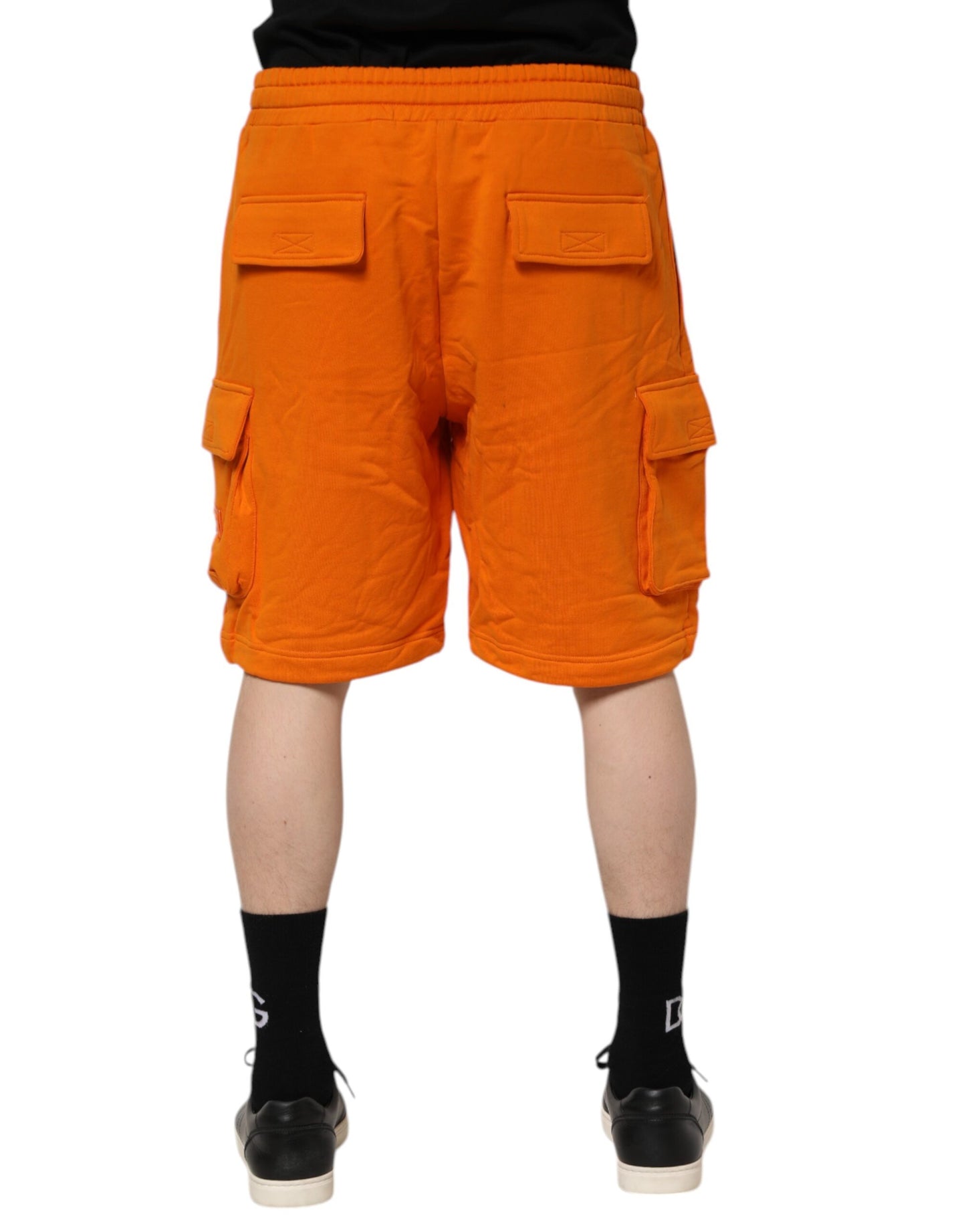 Dolce & Gabbana Orange Cotton Men Casual Cargo Bermuda Shorts