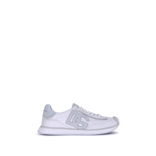 Dolce & Gabbana White Fabric Low Top Sneakers