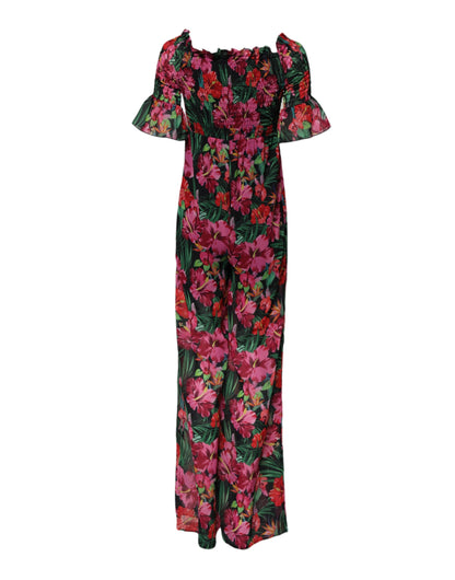Patrizia Pepe Multicolor Floral Print Overall Jumpsuit Dress