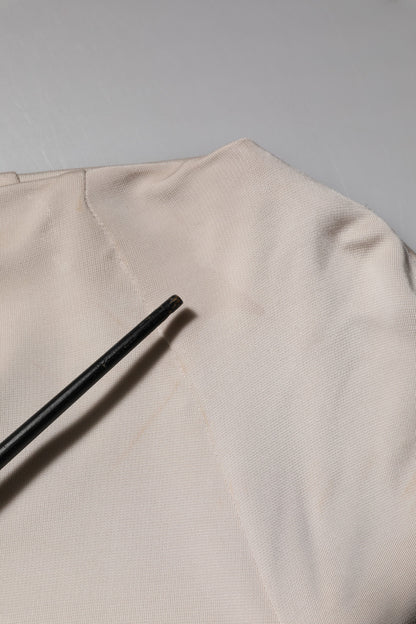 Roberto Cavalli Ivory Viscose Sheath Knee Length Dress