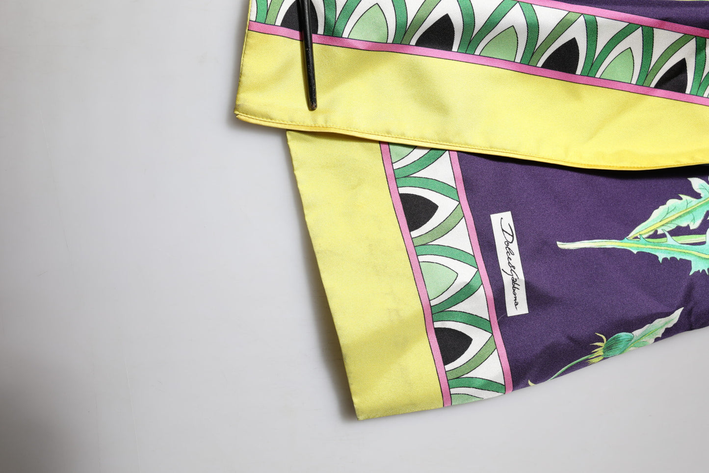 Dolce & Gabbana Blue Floral Print Silk Long Sleeves Wrap Robe