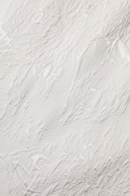 Dolce & Gabbana White Floral Brocade A-line High Waist Skirt