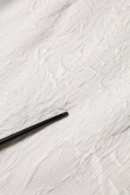 Dolce & Gabbana White Floral Brocade A-line High Waist Skirt