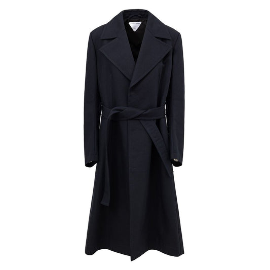 Bottega Veneta Blue Cotton Trench Coat