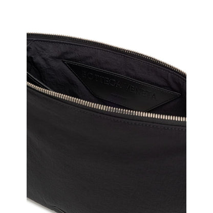 Bottega Veneta Black Nylon Clutch Bag