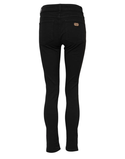 Dolce & Gabbana Black Cotton Mid Waist Skinny Denim Jeans