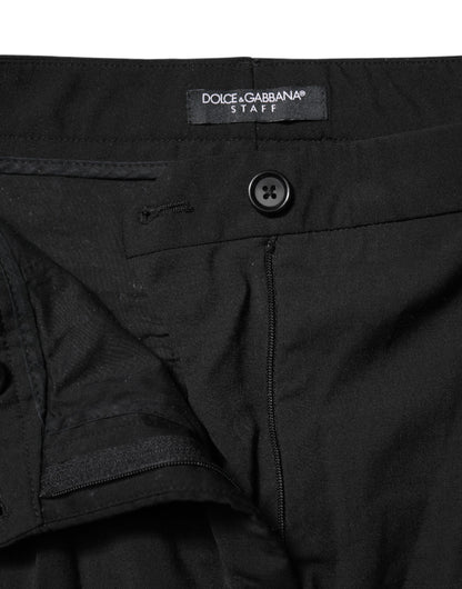 Dolce & Gabbana Black STAFF Mid Waist Tapered Pants