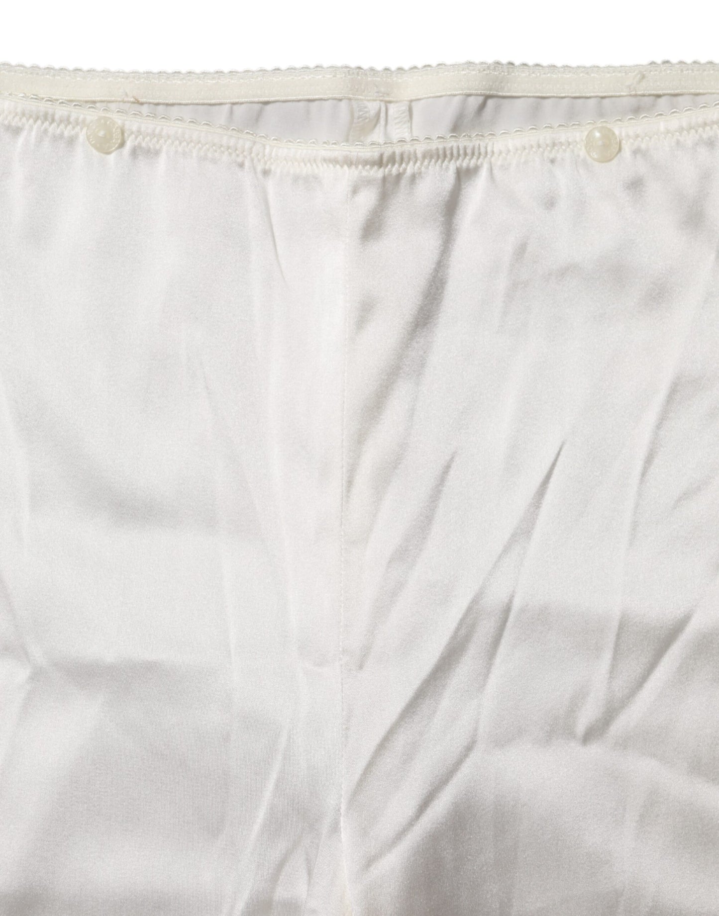 Dolce & Gabbana Ivory Silk Tapered High Waist Pants