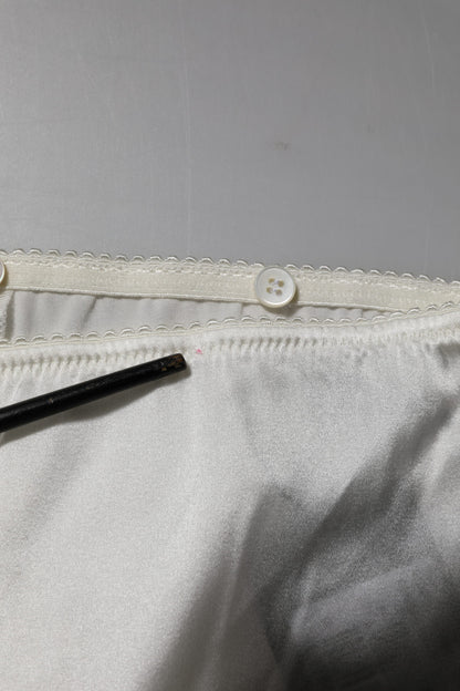 Dolce & Gabbana Ivory Silk Tapered High Waist Pants