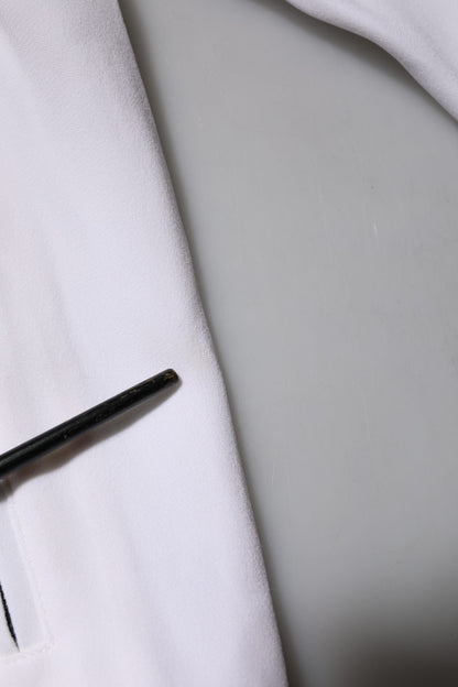 Dolce & Gabbana White Viscose Logo Women Full Zip Jacket