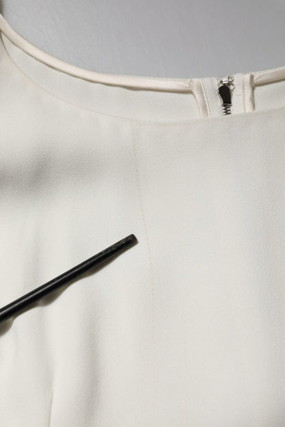 Dolce & Gabbana White Round Neck Short Sleeves Blouse Top