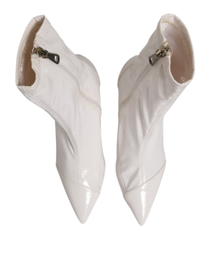 Elisabetta Franchi White Stiletto Heels Mid Calf Boots Shoes