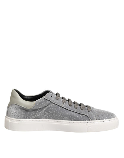 HIDE & JACK Gray Suede Low Top Lace Up Sneakers Shoes