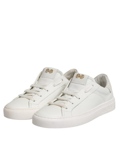 HIDE & JACK White Leather Low Top Lace Up Sneakers Shoes