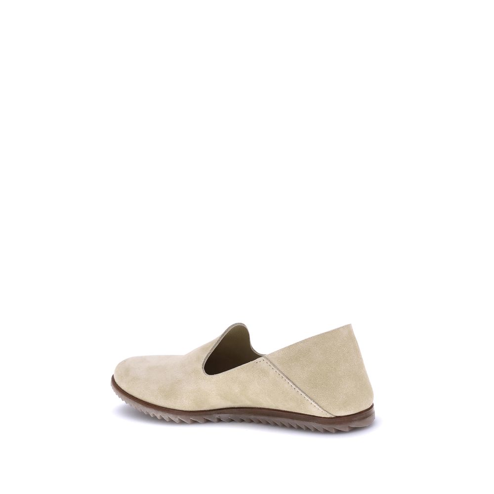 Pedro García Beige Calf Leather Bos Taurus Slip-On Loafers