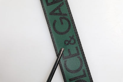 Dolce & Gabbana Green Black Polyester DG Logo Buckle Belt
