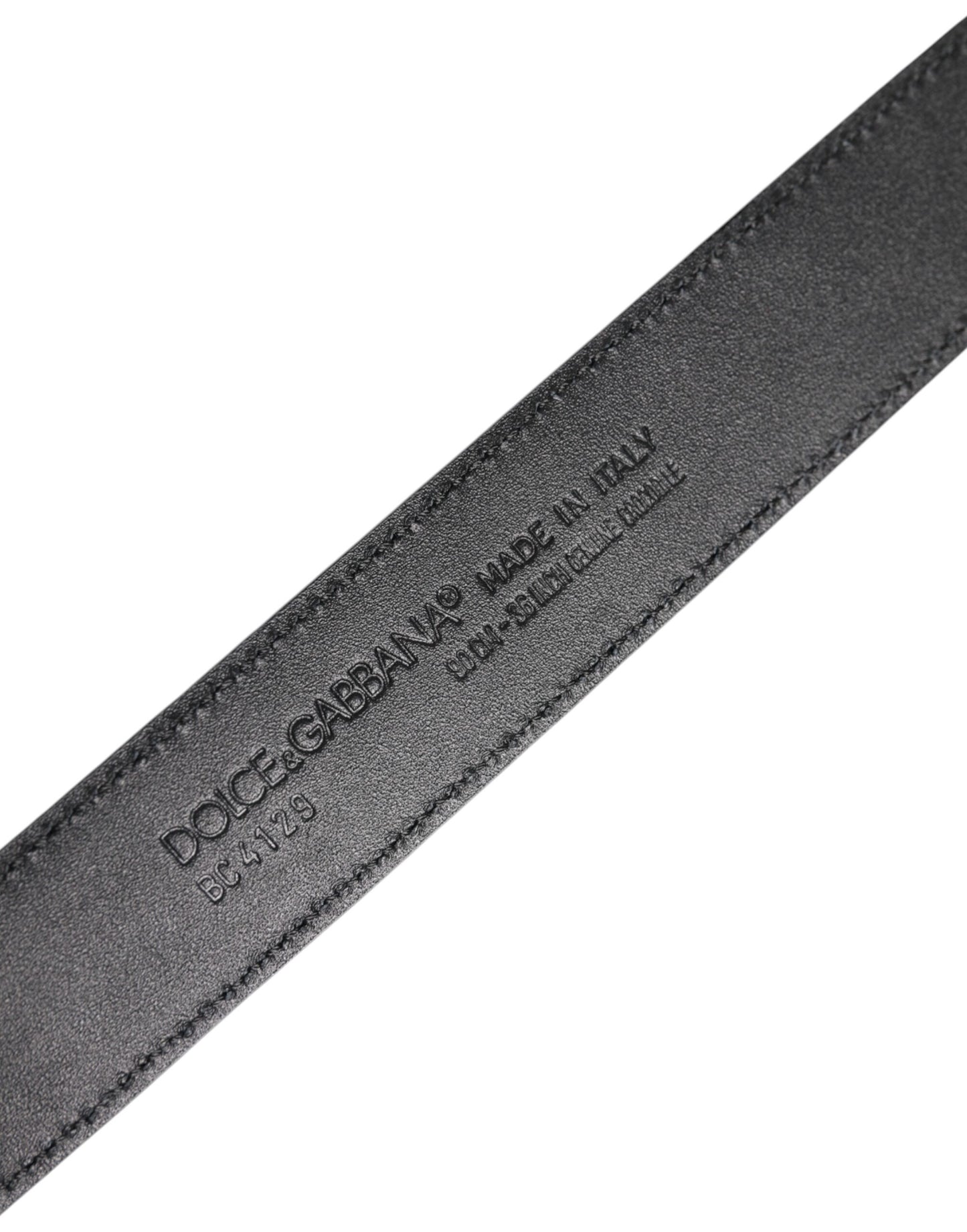 Dolce & Gabbana Black Leather Classic Metal DG Buckle Belt