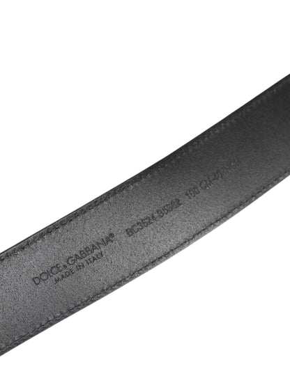 Dolce & Gabbana Black Leather Classic Metal Logo Buckle Belt