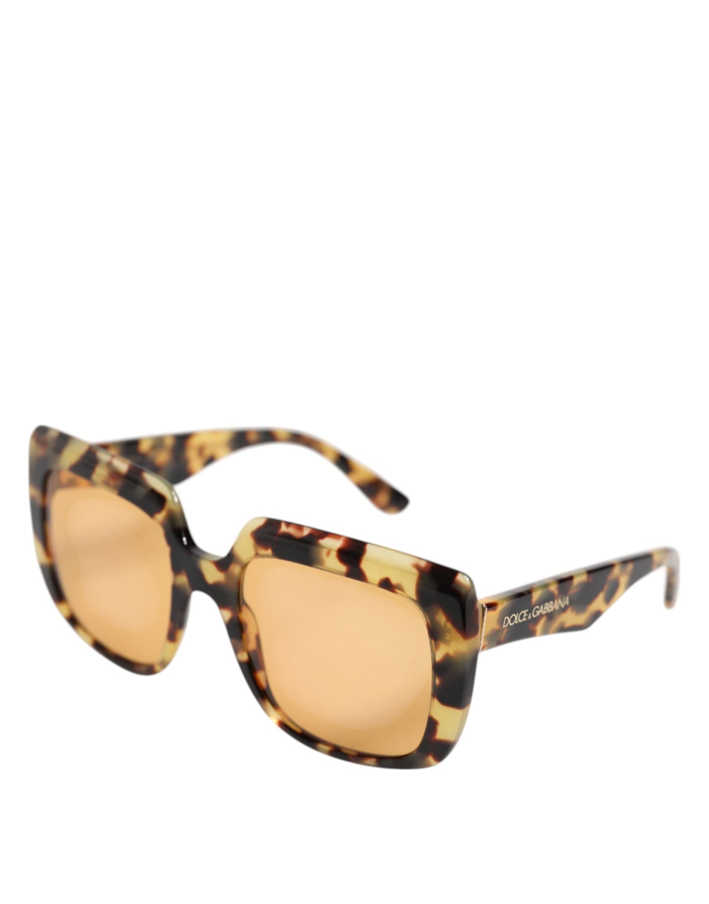 Dolce & Gabbana Black Yellow Havana Leopard Square Shades Sunglasses