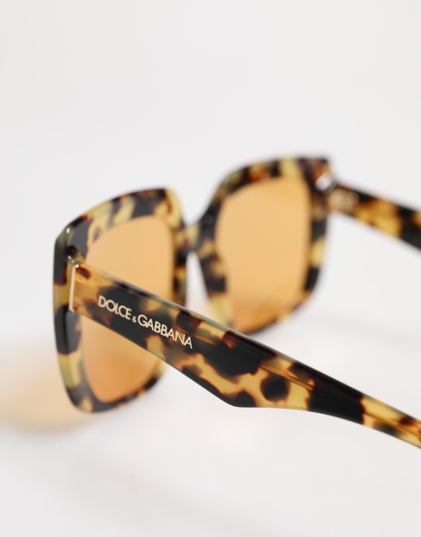 Dolce & Gabbana Black Yellow Havana Leopard Square Shades Sunglasses