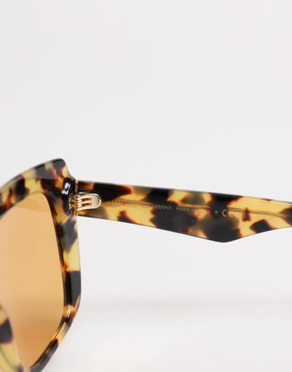 Dolce & Gabbana Black Yellow Havana Leopard Square Shades Sunglasses