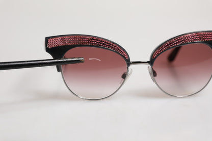 Dolce & Gabbana Black Pink Mirrored Cat Eye DG6109 Sequined Sunglasses