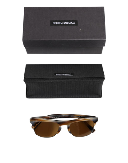 Dolce & Gabbana Brown Striped Acetate Square DG4305 Eyewear Sunglasses