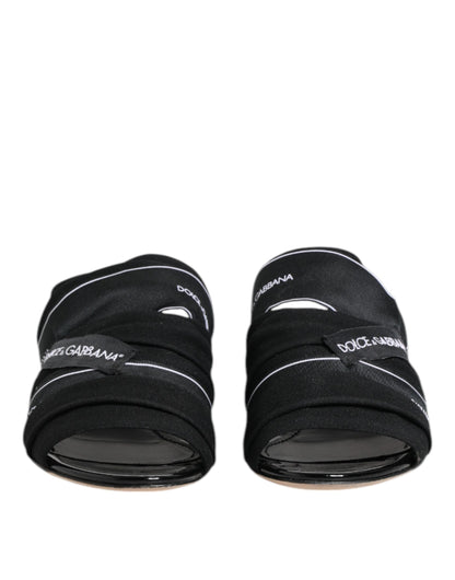 Dolce & Gabbana Black Slides Slip On Sandals Shoes