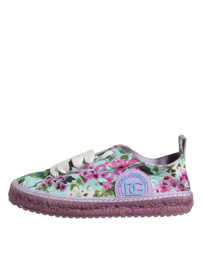 Dolce & Gabbana Multicolor Canvas Espadrilles Sneakers Shoes