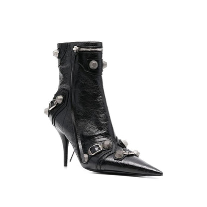 Balenciaga Black Lamb Leather High Heel Boots