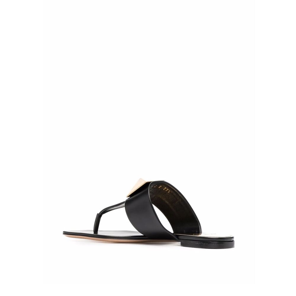 Valentino Garavani Black Leather Sandals