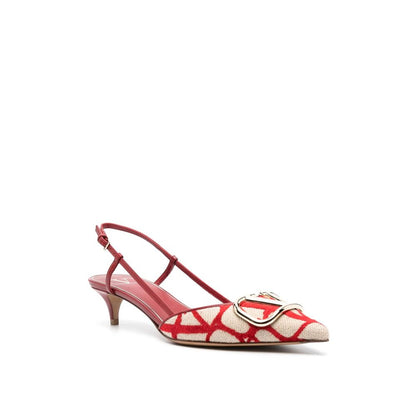 Valentino Garavani Red Leather Mid Heel Pumps