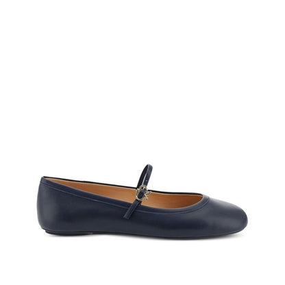 Gianvito Rossi Blue Fabric Ballet Flats