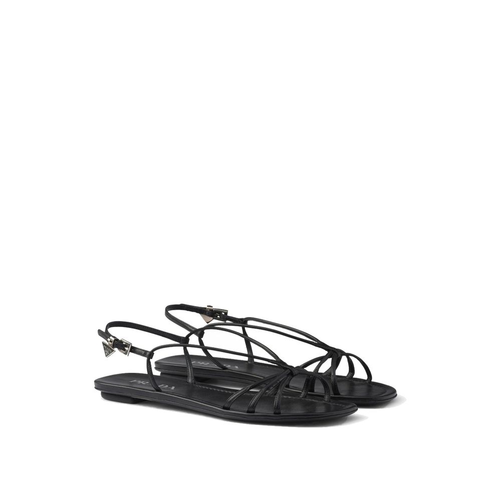 Prada Black Calfskin Sandals