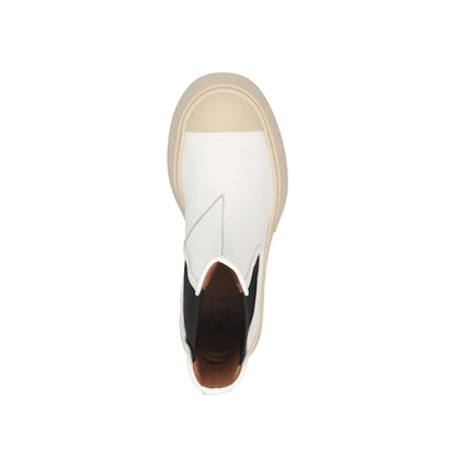 Marni White Calfskin Chelsea Boots