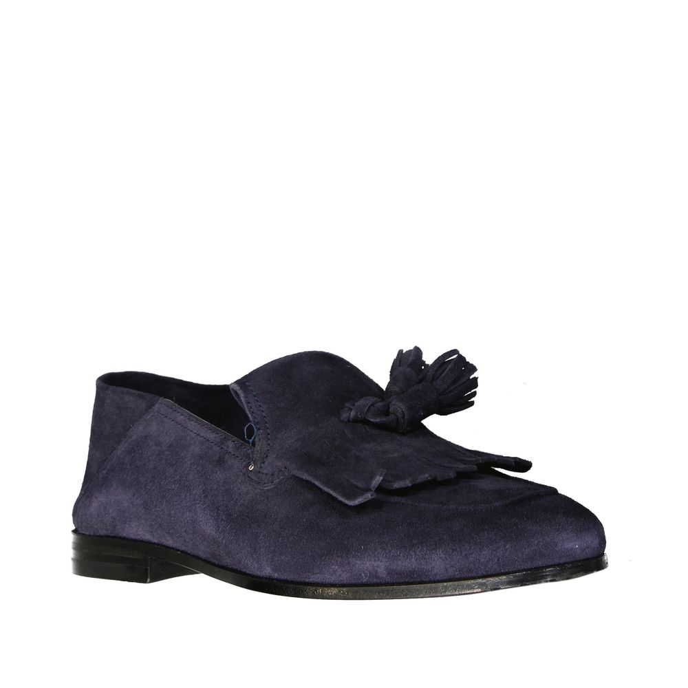 Salvatore Ferragamo Blue Calfskin Slip-On Loafers