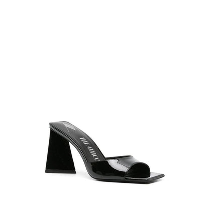 The Attico Black Calfskin Stiletto Heel Sandals
