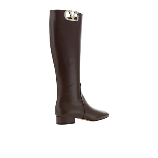 Valentino Garavani Brown Calfskin Over The Knee