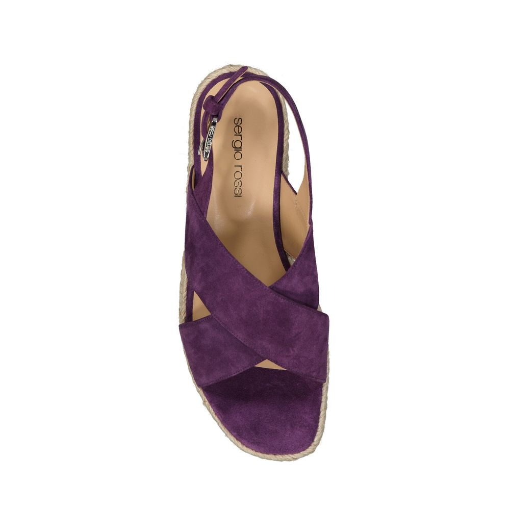 Sergio Rossi Purple Calfskin Espadrilles