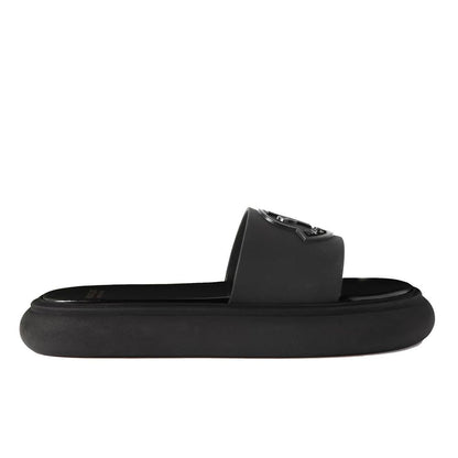 Moncler Black Rubber Slides