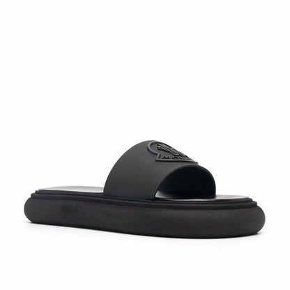 Moncler Black Rubber Slides