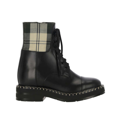 See By Chloé Black Cotton Lace-Up Boots
